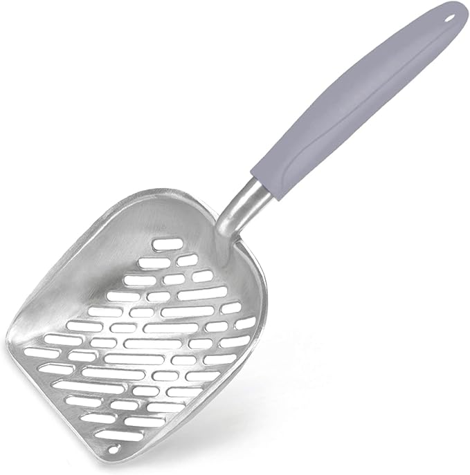 SunGrow Cat Litter Scoop, Life Transforming Cat Scooper, Reduces Hand Fatigue, Saves Clear Litter, Use with Small Litter Type, Makes Scooping Faster and Easier, Gray, 1 pc