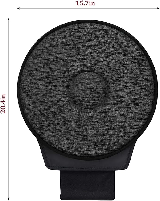 360 Degree Swivel Car Seat Cushion, Round Rotating Non Slip Vehicle Chair Pad for Elderly Support, Portable Removable Automotive Interior Seat Assist Pad, Universal for Sedan RV Truck (Black)