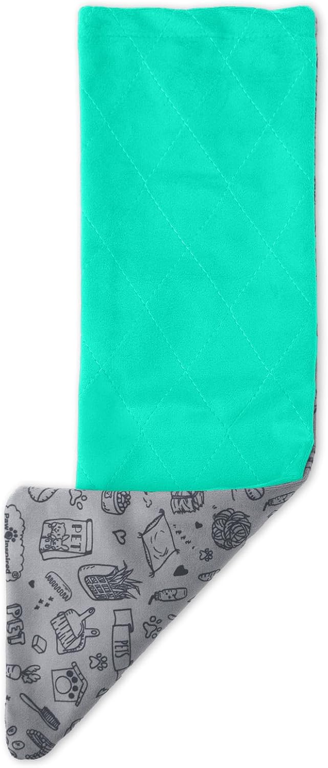Paw Inspired Fitted Fleece Liner for Ferret Nation, Critter Nation Cage for Ferrets, Rats, Chinchillas, Hedgehogs & Other Small Animals (Green, Ramp Cover)