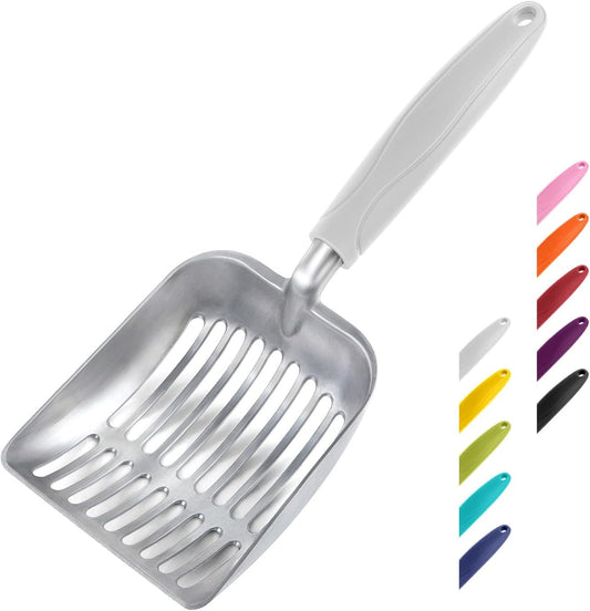 WePet Cat Litter Scoop, Aluminum Alloy Sifter, Kitty Metal Scooper, Deep Shovel, Long Handle, Poop Sifting, Kitten Pooper Lifter, Durable, Heavy Duty, for Litter Box