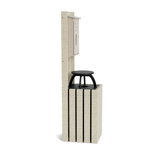 Pet Waste Bag Dispenser for Dog Parks, Trails & Public Spaces, Recycled Plastic with Built in Trash Can and Bag Dispenser | Weather Resistant & Built to Last a Lifetime - Sand