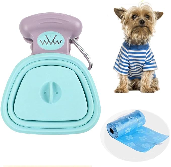 Dog Pooper Scooper, Portable Dog Poop Scooper with Waste Bags for Large & Small Dogs,Heavy Duty Dog Waste Cleaner,Dog Waste Pick Up,Easy to Use for Grass, Dirt, Gravel,Green,S