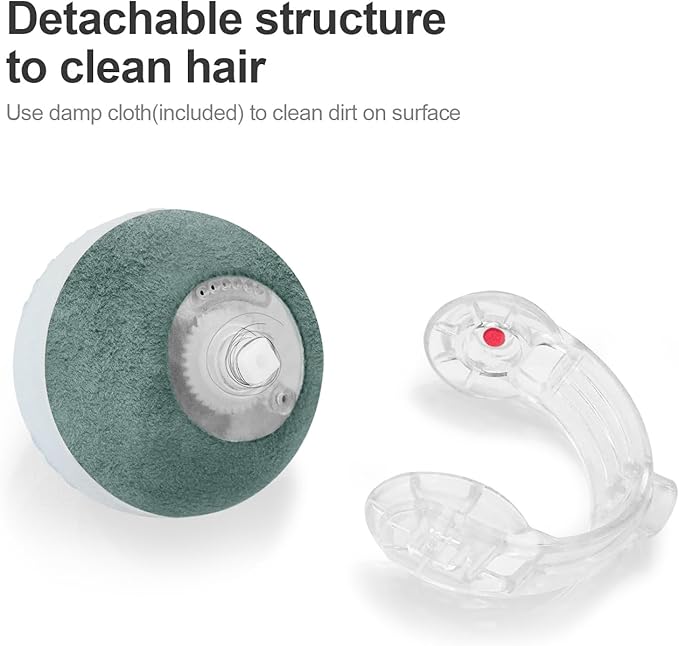 Interactive Cat Toys for Indoor Cats,The 3rd Generation Agile Moving Cat Ball with Elastic Mesh Tail,Automatic Kitten Toys for Bored Indoor Cats (Dark Green)