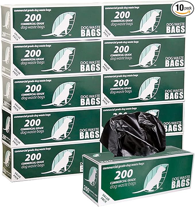 Zero Waste USA - 2,000 Commercial Dog Waste Station Refill Bags, 10 Rolls | Commercial dog waste station refill rolls, universal fit bags, heavy-duty pet waste bags for parks, apartments & HOAs