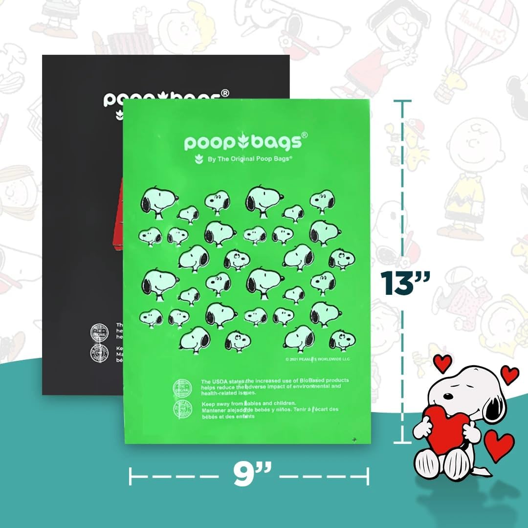 The Original Poop Bags® Peanuts Dog Waste Bags – 38% Plant Based, Leak-Proof & Durable, Large Dog Poop Bags for Dispensers, Unscented (960 Count)