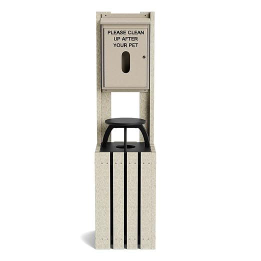 Pet Waste Bag Dispenser for Dog Parks, Trails & Public Spaces, Recycled Plastic with Built in Trash Can and Bag Dispenser | Weather Resistant & Built to Last a Lifetime - Sand