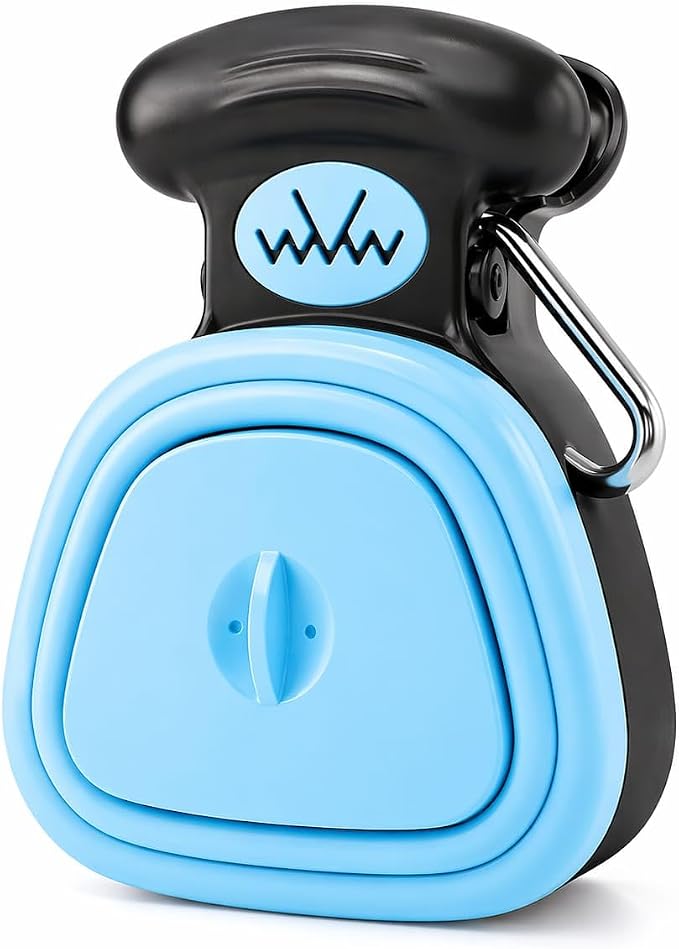 Dog Pooper Scooper with Waste Bag Dispenser – Small Size, Portable, Lightweight, One-Hand Operation, Leak-Proof, Durable Pet Waste Scooper (Blue)