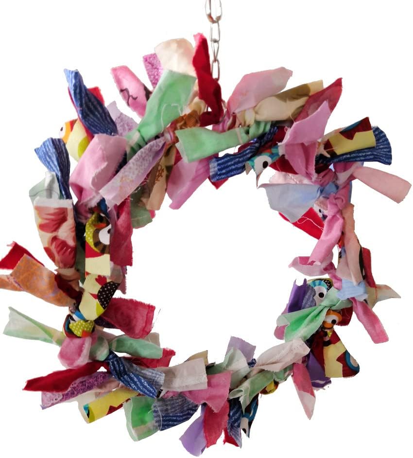 Litewoo Parrot Swing Toy Chewing Garland Toy Pendant Beautifully Decorated for Bird Parakeet Cockatiel Canary Macaw Budgie Lovebirds Conures Finches