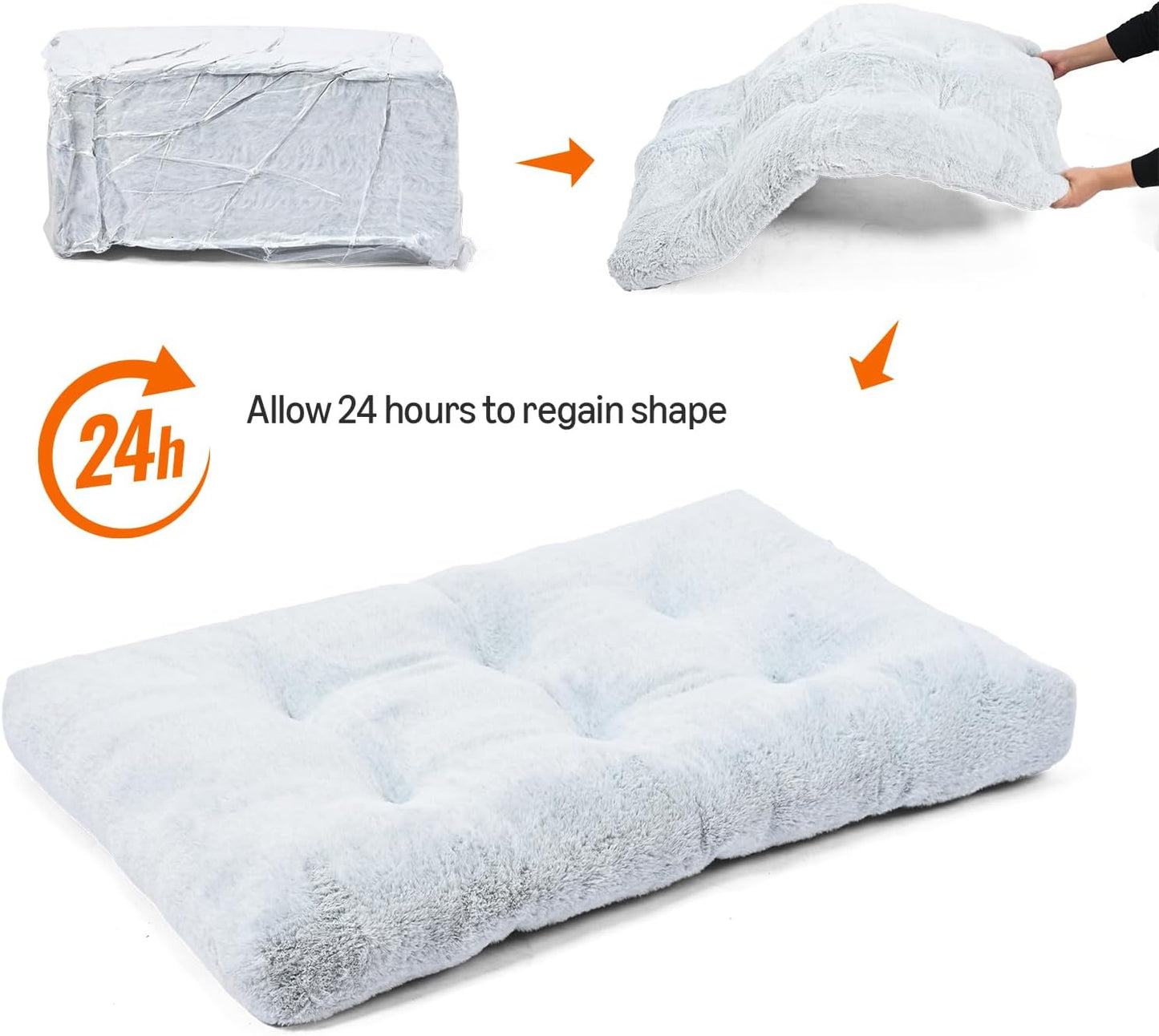 Amazon Basics Large Dog Bed for Crate, Washable Large Dog Mat for Pet Kennel, Anti-Slip, Cama para Perros, 42x28x4 Inches