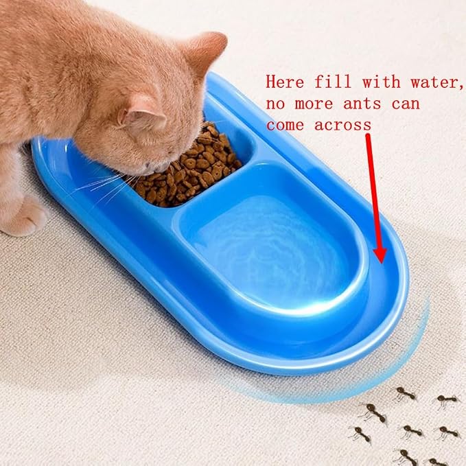 Cat Kitten Dish Dog Puppy Feeder Pet Bowl 3 Colors New Pink | Ant Proof Food Bowl, No Spill Dish, Outdoor Feeding, Deep Wide Water Moat, Ants Barrier Blocks Insects, Lightweight Plastic