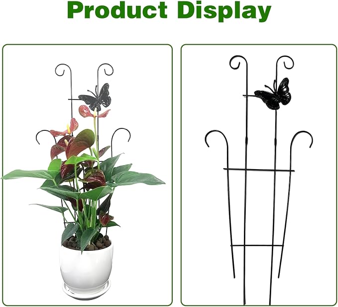 23 Inch Plant Trellis for Potted Plants, Sturdy Metal Houseplant Trellis for Climbing Plants Indoor Outdoor, Rust-Resistant Plant Support for Monstera Pothos Ivy, 4 Pack (4, 23inch)