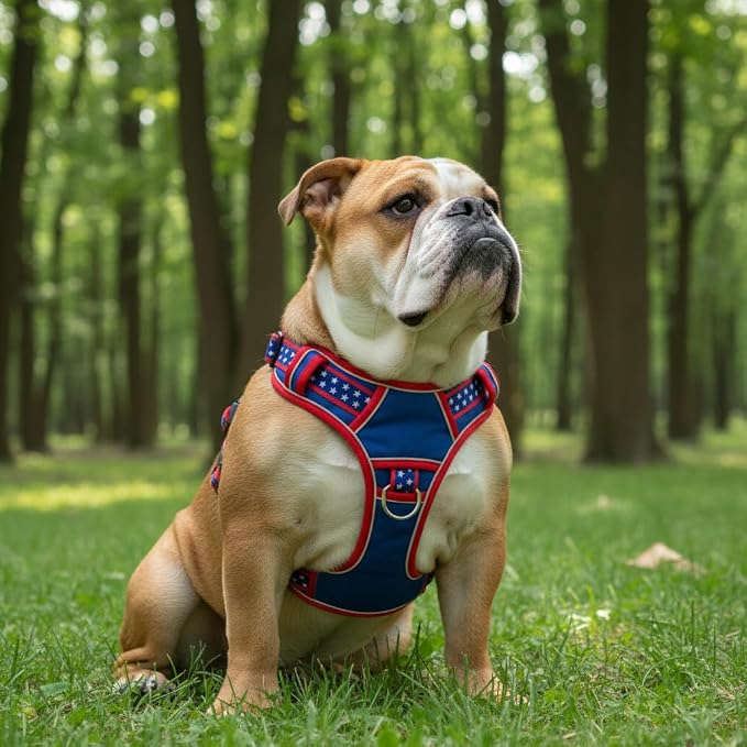 Large Dog Harness No Pull, Heavy Duty Tactical Harness for Pet Labrador, Pitbull, 3 Buckles Easy On Doggie Vest with Sturdy Handle, Front Clip Training Harness for Boy Girl Puppy Walking (L)