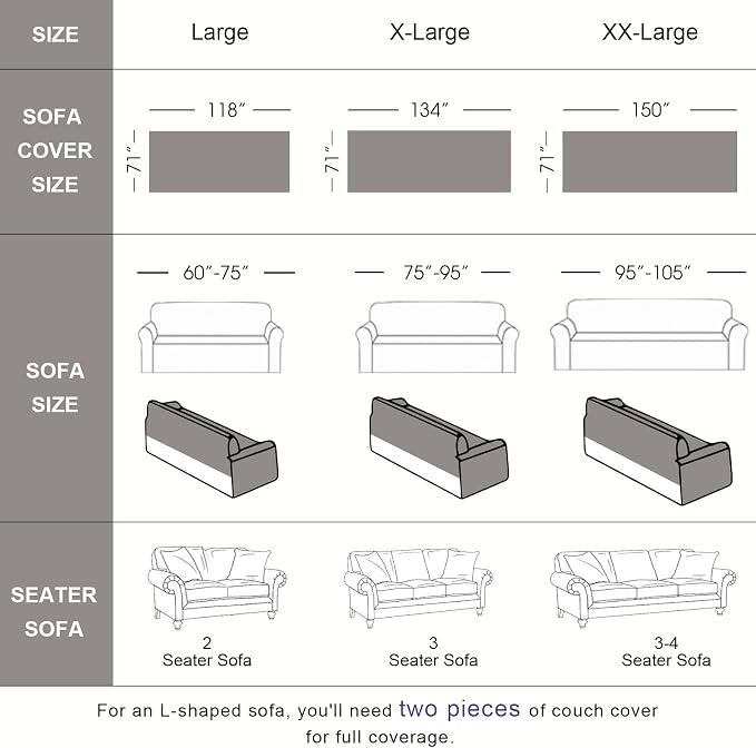 VClife Vintage Light Gray Striped Couch Cover with Tassel, 71" X 150" | Soft Thick Chenille Couch Covers for 3 Cushion Couch Sofa, Washable Sofa Covers for Sectional Sofa, Fade & Shrink Resistant