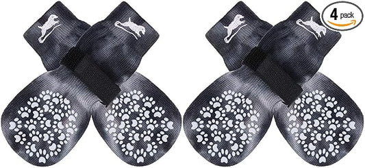 EXPAWLORER Anti Slip Dog Socks to Prevent Licking Paws, Dog Shoes for Hot Pavement, Dog Booties for Small Medium Large Senior Dogs, Traction Control Boots & Paw Protectors for Hardwood Floors