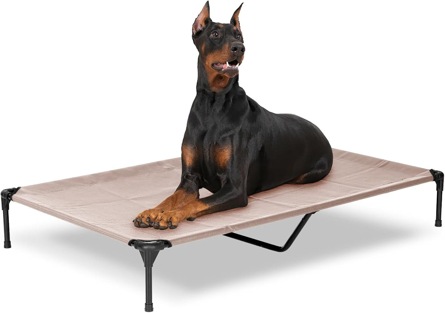 Elevated Dog Bed for Outdoor, XXL Raised Dog Cot Indestructible with Washable Mesh, Cooling Summer Pet Cot Chew Proof for Outside Camping Travel, 59"x36" Grey