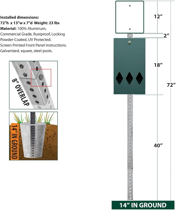 Zero Waste USA - DISPENSE-ART™ Mini Dog Waste Station - Countryside | UV-printed aluminum bag station with 400 bags, 25% larger dispenser, installs beside existing trash cans, 10-year warranty