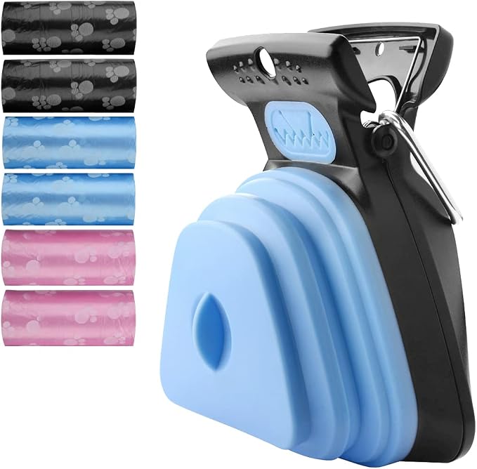 LUEXBOX Dog Pooper Scooper with 150PCS Waste Cleaner Bag, Dog Scooper Pooper for Large Dog, Dog Poop Scooper for Walking, Dog Waste Pick Up with Bag Dispenser, Dog Leash Clip and Pooper Scooper Bags