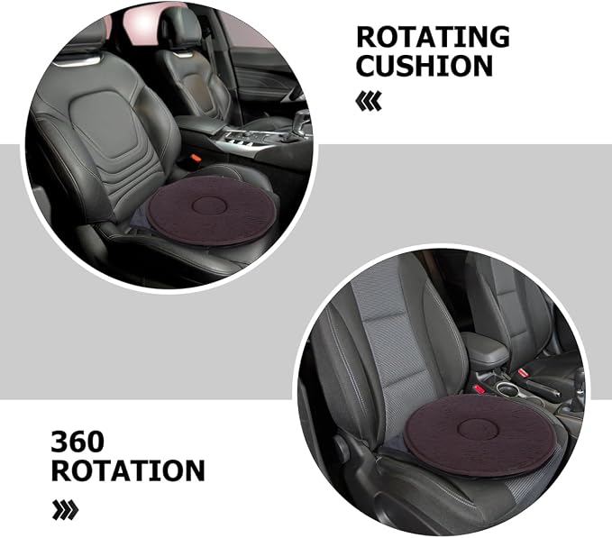 OUNONA 360 Degree Rotating Car Seat Cushion Lightweight Breathable Swivel Pad for Elderly Pregnant Women Easy Transfer Seat Protection for Home Office Travel 16.92X15.74X1.18 Inches