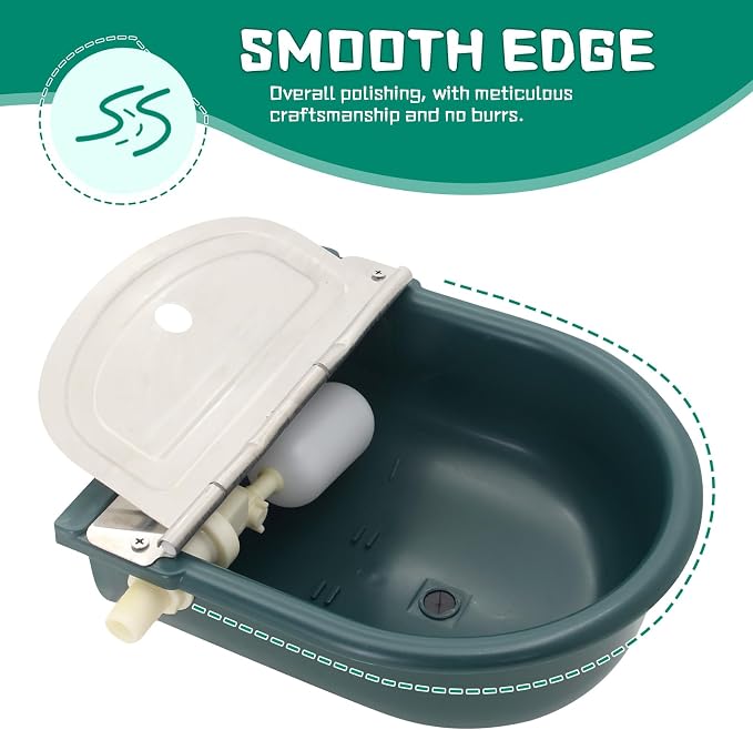 Automatic 1.2 Gallon Water Trough Cow Cattle Horse Water Bowls with Float ValveLivestock Tool Bowl for Cat Goat Sheep Dog Animal Drinking Equipment