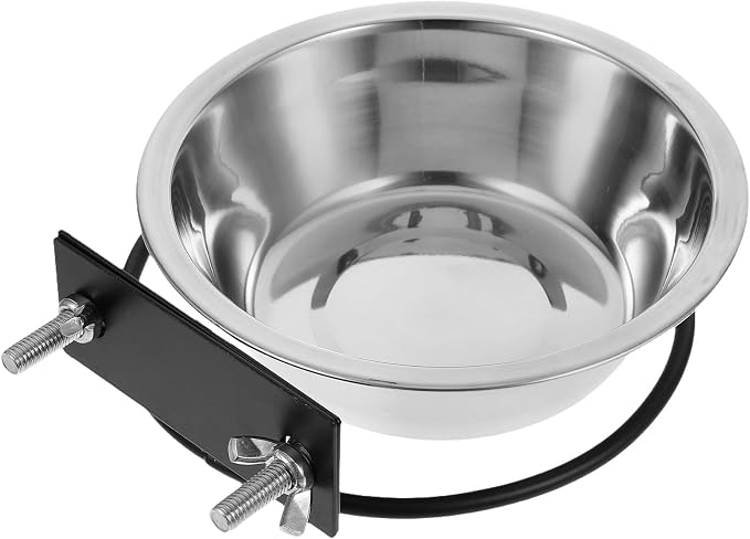Amosfun Wall Mount Elevated Dog Feeder with Deep Stainless Steel Food and Water Bowls Large Size for Indoor and Outdoor Use