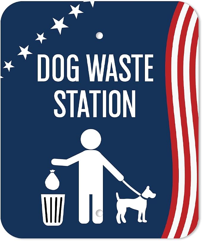 Zero Waste USA - DISPENSE-ART™ Roll Bag Dispenser & Sign - Stars & Stripes | UV-printed roll bag dispenser & matching sign, 400 bags, 25% more storage, mounts to walls, posts & fences