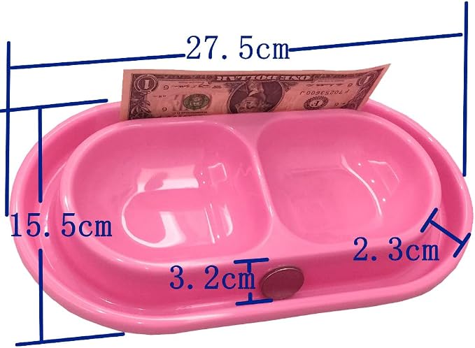 Cat Kitten Dish Dog Puppy Feeder Pet Bowl 3 Colors New Pink | Ant Proof Food Bowl, No Spill Dish, Outdoor Feeding, Deep Wide Water Moat, Ants Barrier Blocks Insects, Lightweight Plastic
