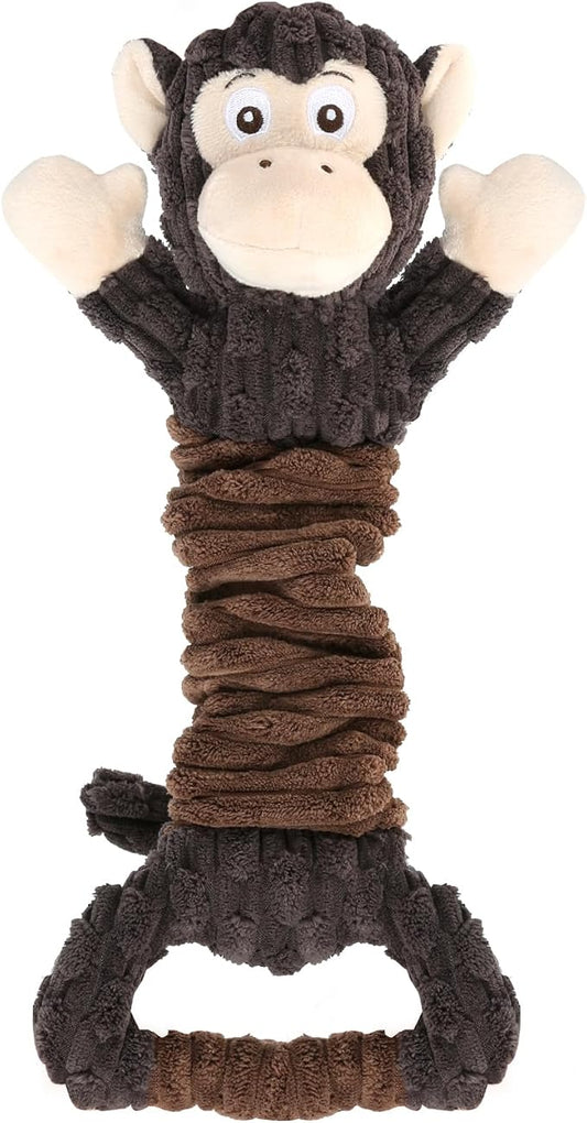 Letsmeet Plush Dog Toy with Crinkle Paper, Tug of War Pull Interactive Toys for Puppies to Large Dogs