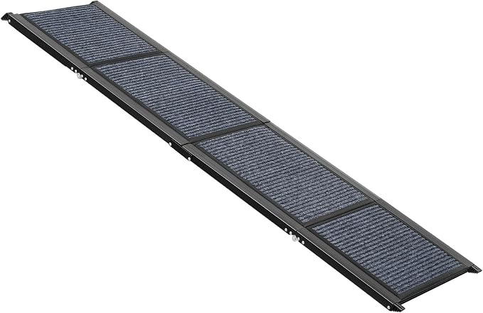 VEVOR Dog Ramp for Cars, 71" L x 17" W, Folding Pet Ramps for Medium & Large Dogs up to 250lbs, Pet Stair Ramp with Non-Slip Felt Rug Surface, Portable Outdoor Dog Car Ramps for SUV & Truck