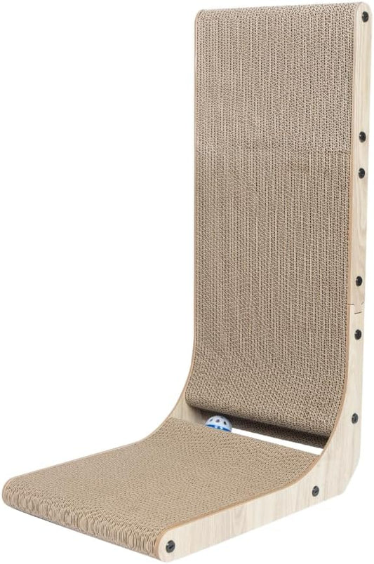 Best Pet Supplies Catify Cat Scratcher, Fun Interactive Scratchers, Posts, Poles, Claw Safe, Furniture Saver Indoor Play Support Natural Cat Behaviors Heavy Duty - L-Shape - H: 26"