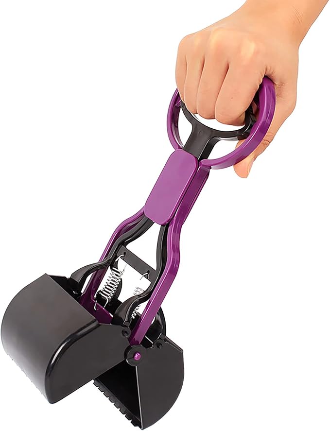 Pet Pooper Scooper for Dogs Cats | Non-Breakable High Strength Material, Durable Spring, Easy Pick Up Grass Gravel, Jaw Claw Rake, For Kids Children Women Men