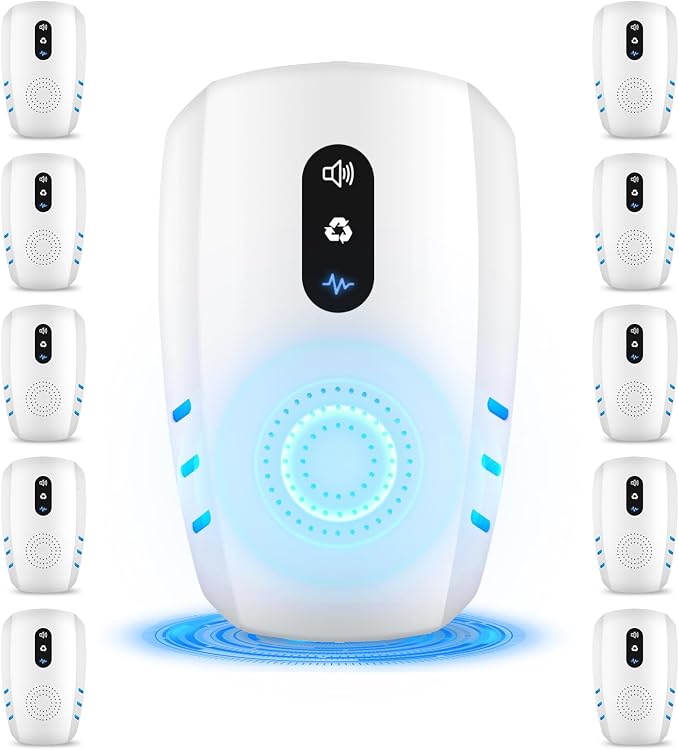 2026 Cvtayn Upgraded Ultrasonic Pest Repellent Indoor Repeller, Mouse Traps, Repellent Roach, Mouse, Bugs, Mosquito, Mice, Spider, Ant, Rodent Repellent Ultrasonic Plug in, 3 Mode Switching, 10 Packs