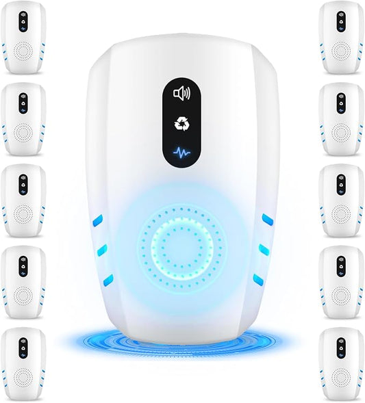 2026 Cvtayn Upgraded Ultrasonic Pest Repellent Indoor Repeller, Mouse Traps, Repellent Roach, Mouse, Bugs, Mosquito, Mice, Spider, Ant, Rodent Repellent Ultrasonic Plug in, 3 Mode Switching, 10 Packs
