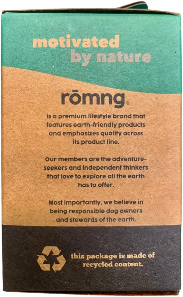 ROMNG Compostable Dog Poop Bags, Plant-Based, TUV Certified, Unscented, Leak-Proof, 6 Rolls, 90 Bags, Black