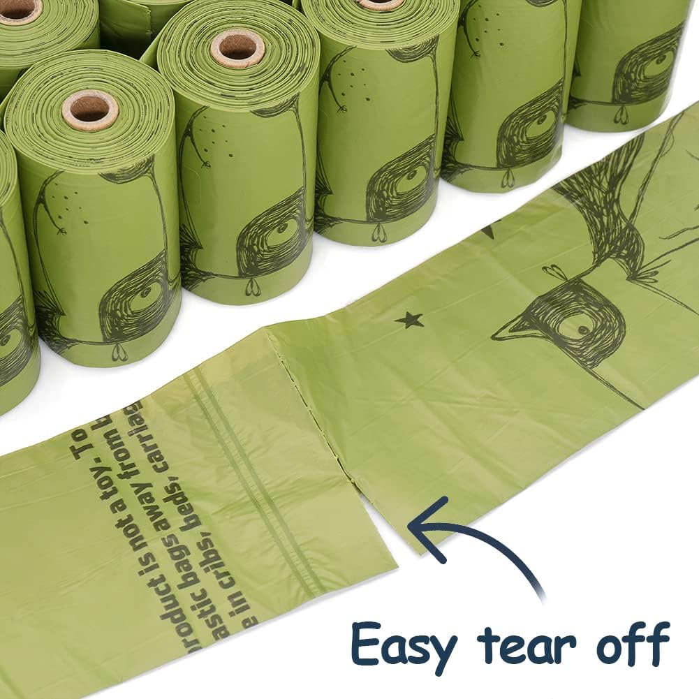 Ley's Dog Poop Bags 360 Count, Biodegradable Poop bags Extra Thick Strong, Eco-Friendly Dog Waste Bag, Doggie Bag Refill Rolls with Dispenser