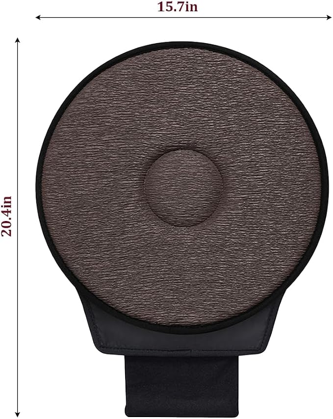 360 Degree Swivel Car Seat Cushion, Round Rotating Non Slip Vehicle Chair Pad for Elderly Support, Portable Removable Automotive Interior Seat Assist Pad, Universal for Sedan RV Truck (Coffee)