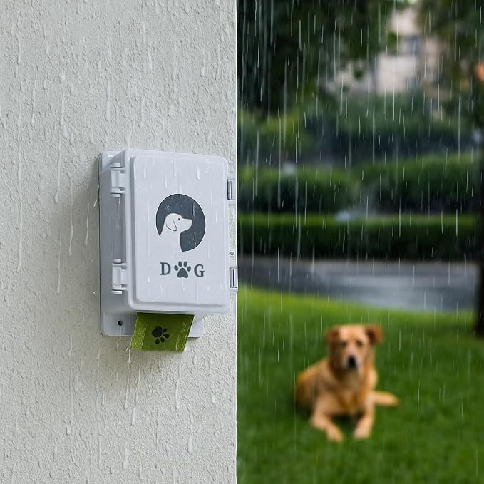 Wall Mounted Dog Poop Bag Dispenser - Heavy Duty Waterproof ABS Plastic Pet Waste Station, Indoor/Outdoor Holder for Yard, Patio, Garage & Lawn | Easy Access Design