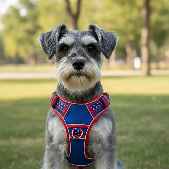 Small Dog Harness No Pull, Puppy Harness with 3 Quick Snap Buckles, Escape Proof Easy Walk Vest for Pug, Mini Schnauzer, Lightweight Tactical Pet Doggy Gear with Handle (S Size)
