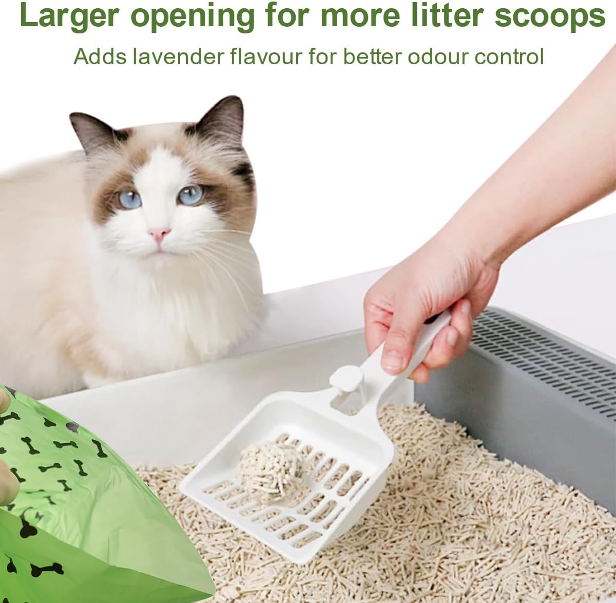 Green Dog Poo Bags Lavender scent - 270 Large Biodegradable Poop Bags, Extra Thicken Strong Corn Starch Blended Compostable Leak Proof Poop Waste Bag for Dogs