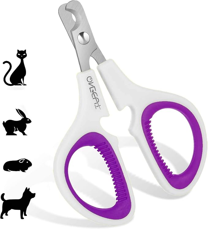 Pet Nail Clippers, Update Version Cat & Kitten Claw Nail Clippers for Trimming, Professional Pet Nail Clippers Best for a Cat, Puppy,Rabbit, Kitten & Small Dog,Sharp & Safe (Purple)