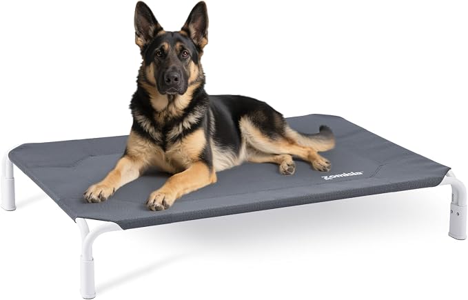 ZOMISIA Outdoor Elevated Dog Bed for Large Dog Tool-Free Assembly, Non Slip