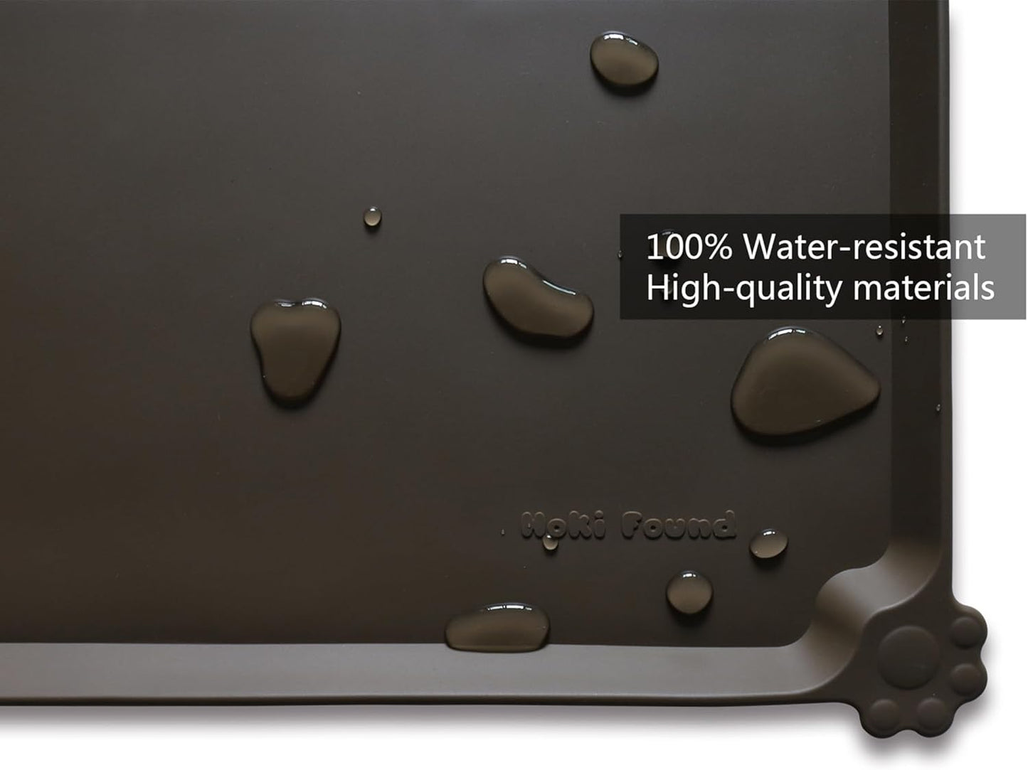 Hoki Found Silicone Pet Food Mats Tray - Non Slip Pet Dog Cat Bowl Mats Placemat - Dog Pet Cat Feeding Mat - Waterproof Dog Cat Food Mats -Pet Water Mats for Carpet - Coffee