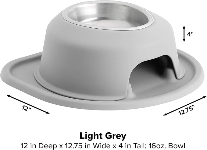 WeatherTech Single High Pet Feeding System - Raised Dog/Cat Bowl - 4" High Stand Light Grey (SH1604LGLG)