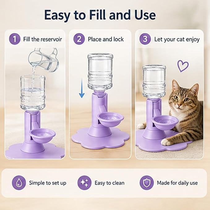 Automatic Pet Water Dispenser,Flow Self Refilling Cat & Dog Water Bowl | Portable Bottle Outdoor Jug, 3 Gallon No Spill, Washing Station for Pets, Feeder, Fountain, Storage(Blue,No Bottle)