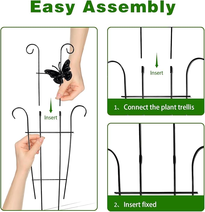 23 Inch Plant Trellis for Potted Plants, Sturdy Metal Houseplant Trellis for Climbing Plants Indoor Outdoor, Rust-Resistant Plant Support for Monstera Pothos Ivy, 2 Pack (2, 23inch)