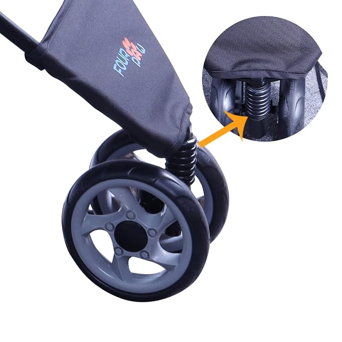 Full-Window pet Stroller 3 Wheels for Cats & Dogs, with Storage Basket,Cup Holder, Travel Puppy/Cats Stroller.