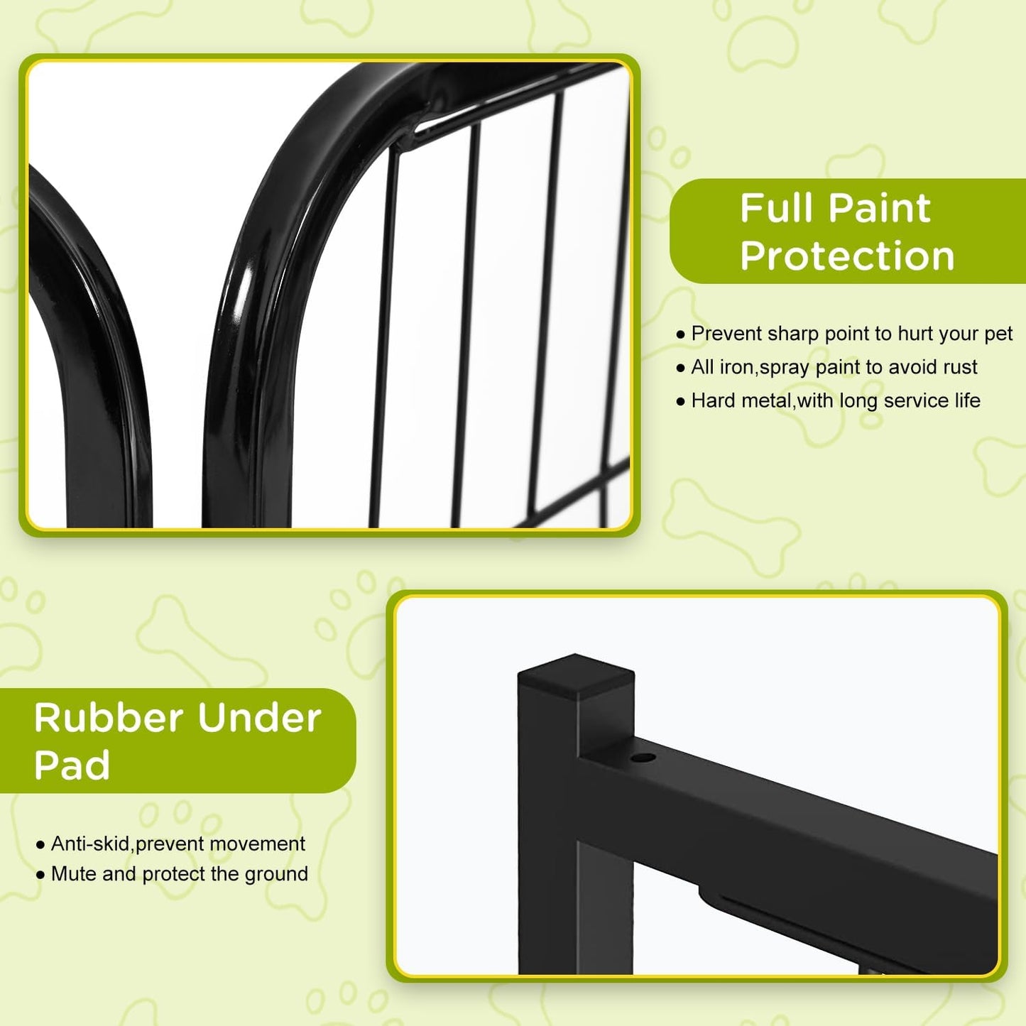 BestPet | Dog Playpen | 24 Inch, 12 Panels | Heavy Duty Metal Pet Exercise Pen | Indoor Outdoor Fence Panels | Rust-Resistant, Removable, Tool-Free Setup | Anti-Skid, Expandable Design