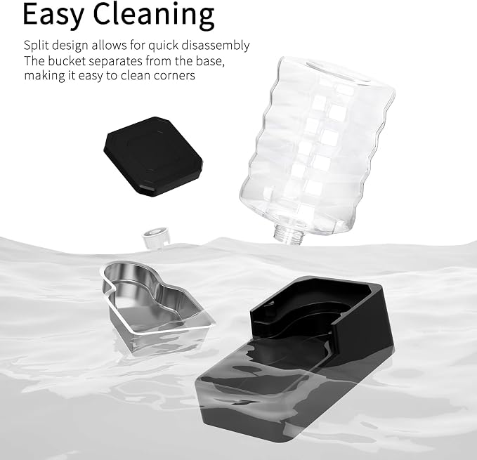 RIZZARI 8L Gravity Dog Water Dispenser:Easy Care No Filter Design | Low Maintenance Design/Gravity Water Flow /Easy Refill/Stainless Steel Drinking Bowl/Indoor Home Use
