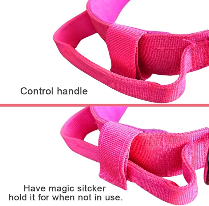 Tactical Dog Collar for Large Dogs with Control Handle,Pink,M | 1000D Heavy-Duty Nylon Fabric,Quick-Release Metal Buckle,Adjustable Fit,Soft-Padded Webbing,D-Ring,for Training & Hiking