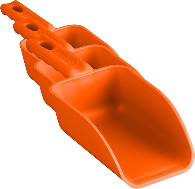 Vikan Remco 63007 Color-Coded Plastic Hand Scoop - BPA-Free Food-Safe Kitchen Utensils, Restaurant and Food Service Supplies, 16 oz, Orange (Pack of 3)