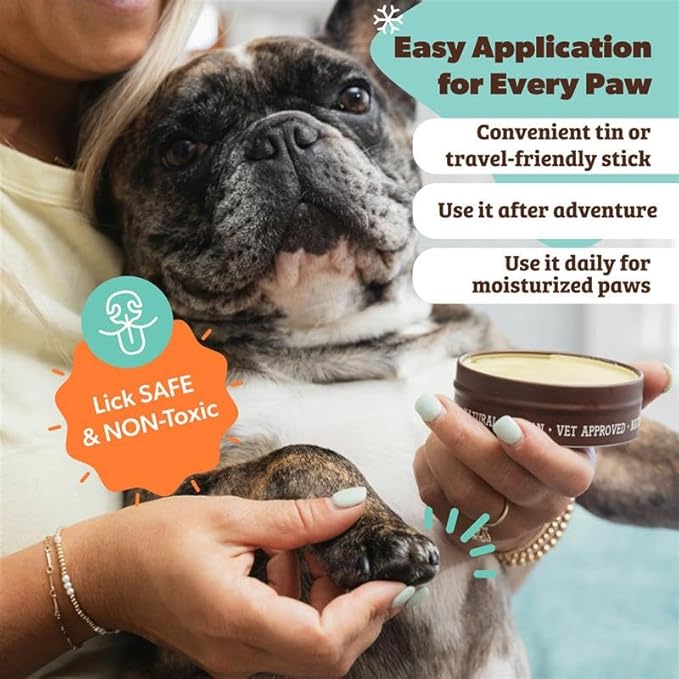 Natural Dog Company Paw Soother Balm & Wax - Dog Paw Balm & Moisturizer for Dry, Cracked Paw Pads, Helps Moisturize & Condition Winter-Worn Paws, Coconut Oil & Calendula, Daily Paw Care, 1 oz Tin